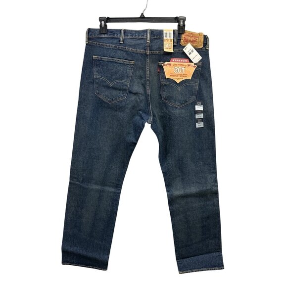Levi's 501 Original Fit Stretch Straight Leg Button Fly Men Jeans 40x32 Blue Sey - Picture 2 of 8